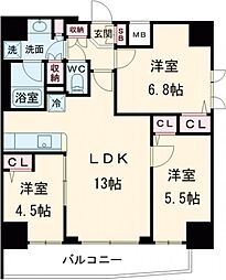 プライムブリス板橋本町 801 8階3LDKの間取り