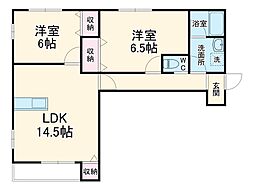 ＹＳ4739 2階2LDKの間取り