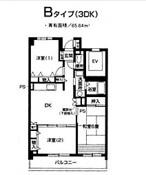 ベルストーン本牧 6階3LDKの間取り