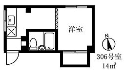 東武練馬ＩＭＡハウス 3階1Kの間取り