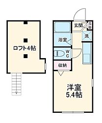 セントヒルズヨコハマ 1階ワンルームの間取り