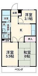 セトルプレイス相武台 3階3Kの間取り