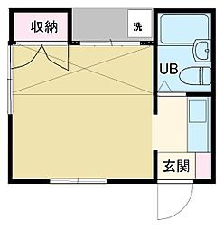 イーストキャッスル 1階ワンルームの間取り