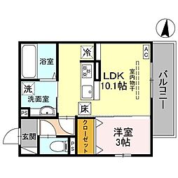 JR高崎線 高崎駅 徒歩20分の賃貸アパート 2階1LDKの間取り