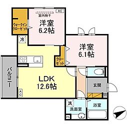D’s LIEN (ディーズリアン)　C 3階2LDKの間取り