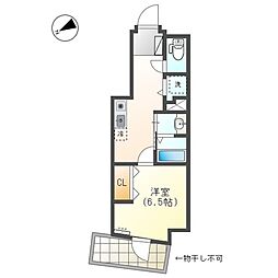 レジデンス明神町 9階1Kの間取り