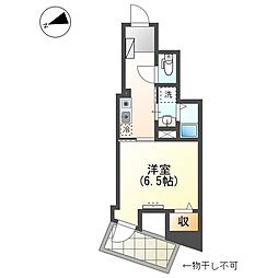 レジデンス明神町 4階1Kの間取り