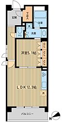 ＨＦ若林公園レジデンス 1階1LDKの間取り