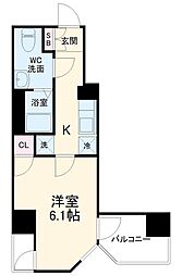 メディフィス横濱関内 9階1Kの間取り