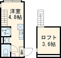 Comfort 天照 2階ワンルームの間取り