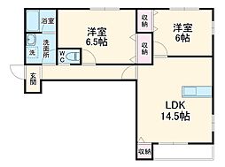 ＹＳ4739 2階2LDKの間取り