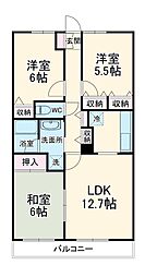 マンションベルシー 902 9階3LDKの間取り