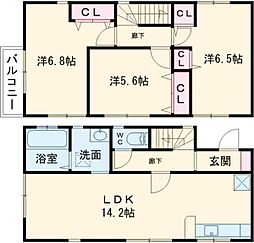 グランソフィア弐分方 1階3LDKの間取り
