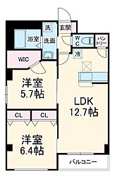 ｓｕｎｓｈｉｎｅ　ｒｅｓｉｄｅｎｃｅ 1階2LDKの間取り