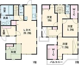 新川戸建 1階3LDKの間取り