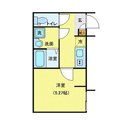 URBAN LUXE 1階1Kの間取り