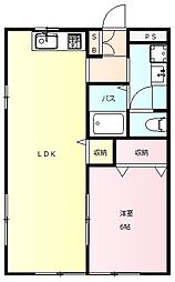 リーブルＤ 1階1LDKの間取り