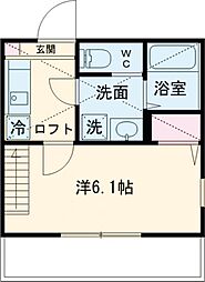 アザーレ・パッシオ新百合ヶ丘B 301 3階1Kの間取り