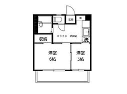 JR中央線 高円寺駅 徒歩4分の賃貸マンション 7階2Kの間取り