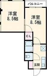 グランドールワタナベII 701 3階2Kの間取り