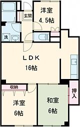 大沢ビルディング 2階3LDKの間取り