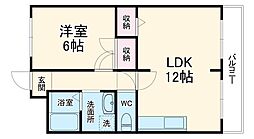 サンヴェール鶴見 4階1LDKの間取り