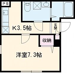 IROHA浅草 4階1Kの間取り