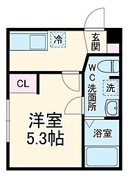 ＣＯＺＹ　ＮＯＯＫ 3階1Kの間取り