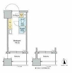 TOMORE品川中延 10階ワンルームの間取り