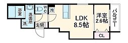 KEIAI RESIDENCE 春日部 2階1LDKの間取り