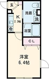 ＡＬＴＯ緑が丘 2階1Kの間取り