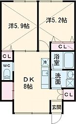 コンフォートテラス久我山 1階2DKの間取り