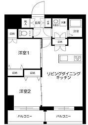 ROXIS日暮里 702 7階2LDKの間取り