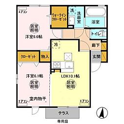 グランマーレ　Ｐ 1階2LDKの間取り