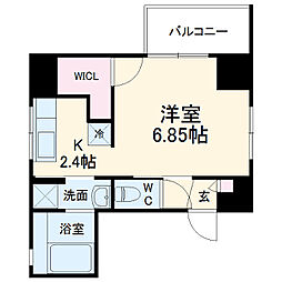 Casa Avenue Ikeshita 3階ワンルームの間取り