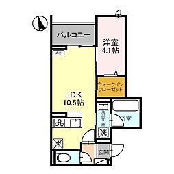 D-GLANZ宿郷 3階1LDKの間取り