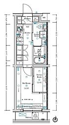 LUMEED赤羽NORTH 2階1Kの間取り