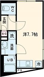 京成本線 青砥駅 徒歩4分の賃貸マンション 4階ワンルームの間取り