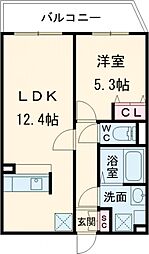 スカイグランデ八広Ａ棟 1階1LDKの間取り