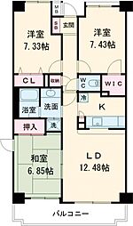 セレサ陽栄葛西 4階3LDKの間取り