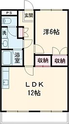 京王線 飛田給駅 徒歩12分の賃貸マンション 1階1LDKの間取り