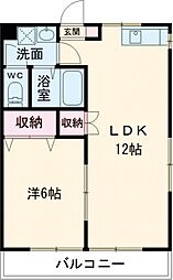 SKYハイツ 2階1LDKの間取り