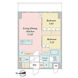 ＬＩＭＥ　ＲＥＳＩＤＥＮＣＥ　ＫＡＷＡＧＵＣＨＩ　ＥＡＳＴ 10階2LDKの間取り