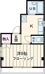 山崎ビル 301 3階1Kの間取り