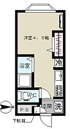 ハイツライラック 1階ワンルームの間取り