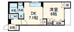 都島区中野町ヘーベルメゾン 3階1DKの間取り