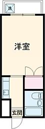 ユースハイム 3階1Kの間取り