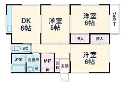 志村テラスハウス 2F 2階3SLDKの間取り