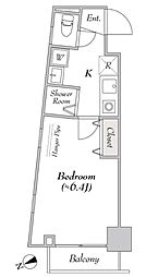 BluRock新宿河田町 5階1Kの間取り