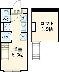 Ａｖｅｎｉｒ 上石神井 1階ワンルームの間取り